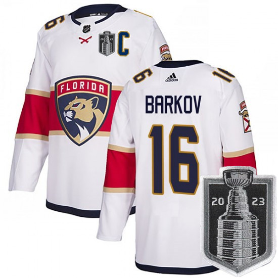 Youth Florida Panthers #16 Aleksander Barkov White 2023 Stanley Cup Final Stitched Hockey Jersey